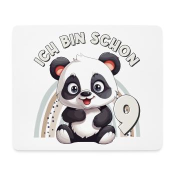 9th Birthday Panda Bear Rainbow Cute Cute - Mouse Pad (horizontal) - white - Front