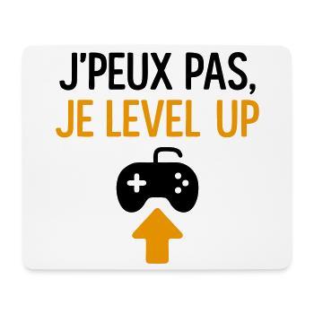 J’peux pas – je level up Geek Gamer Gaming - Tapis de souris (format paysage) - blanc - Devant