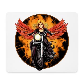Engel Motorrad / Motorradfahrer Engel - Mousepad (Querformat) - Weiß - Vorne