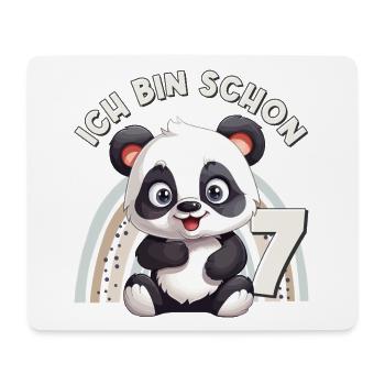 7e anniversaire Panda Bear Arc-en-ciel Doux Mignon - Tapis de souris (format paysage) - blanc - Devant