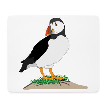 Puffin Print - Mousepad (Querformat) - Weiß - Vorne