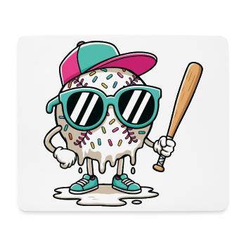 Dripping Baseball Bold Graphic for Players Fans  - Mouse Pad (horizontal) - white - Front