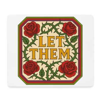 Let Them Bloom Roses Vintage-Schild - Mousepad (Querformat) - Weiß - Vorne