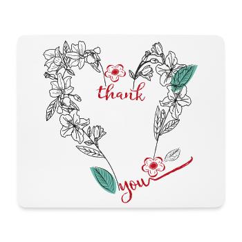 Thank you heart - Mouse Pad (horizontal) - white - Front