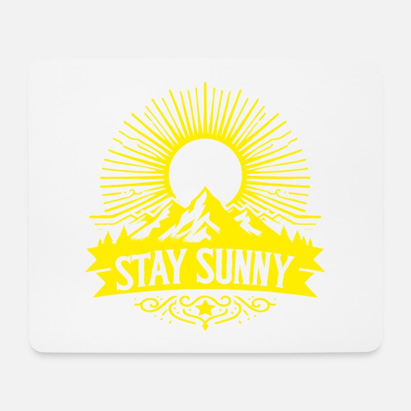 Stay sunny - white Sun - Mouse Pad (horizontal) - white