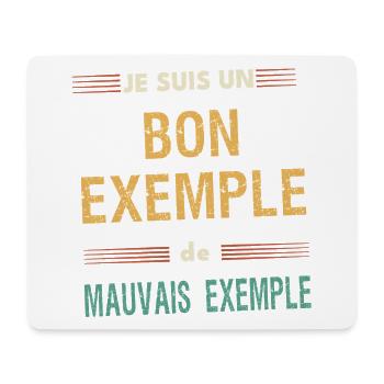 Gutes Beispiel und schlechtes Beispiel – Humorvolle Botschaft - Mousepad (Querformat) - Weiß - Vorne