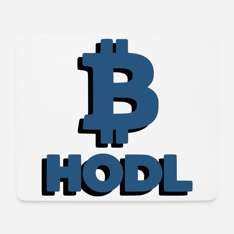 Bitcoin HODL Logo Schriftzug Krypto - Mousepad (Querformat) - Weiß