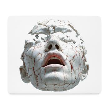 Zerbrochene Porzellanmaske - Mousepad (Querformat) - Weiß - Vorne