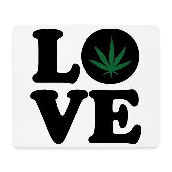 Love weed cannabis  - Tapis de souris (format paysage) - blanc - Devant
