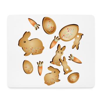 Motifs de biscuits de Pâques avec Bunny & Egg - Tapis de souris (format paysage) - blanc - Devant