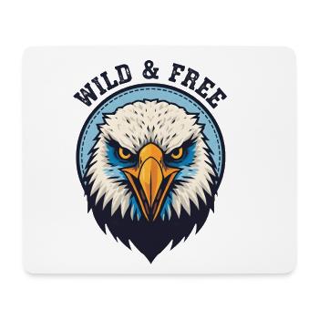 Wilder und Freier Adler - Mousepad (Querformat) - Weiß - Vorne