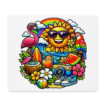 Conception d’été tropical baignée de soleil - Tapis de souris (format paysage) - blanc - Devant