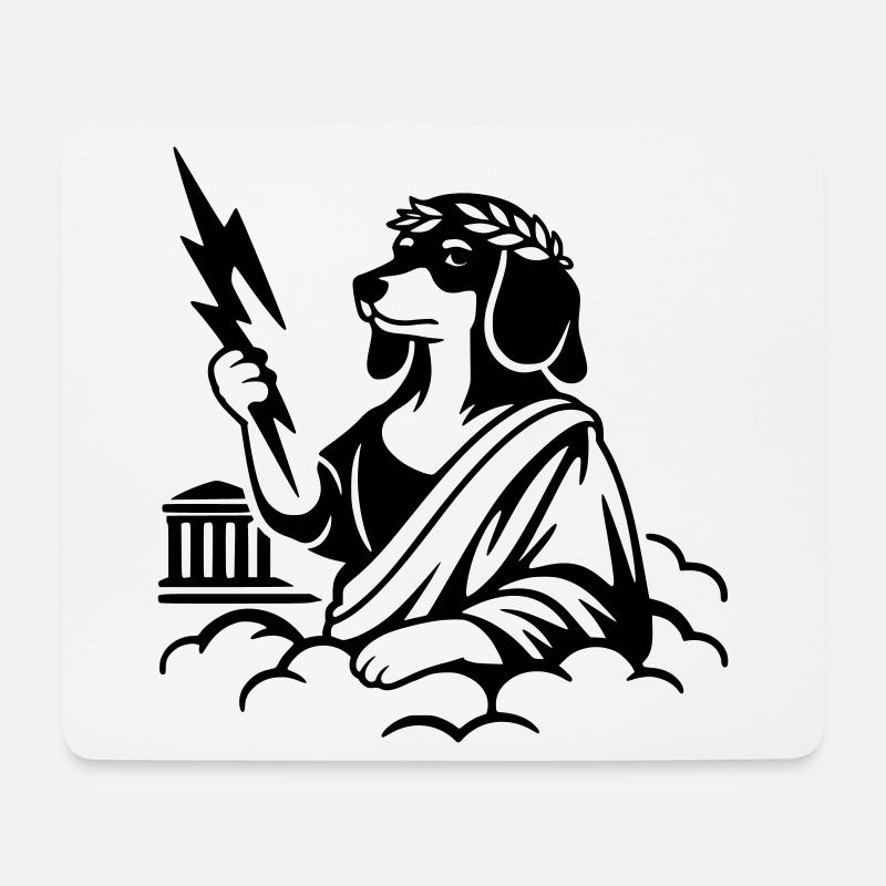 Funny Dachshund God Greek Ancient Funny - Mouse Pad (horizontal) - white