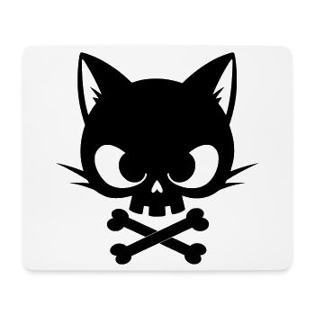 Crâne de chat avec os | Icône gothique mignonne - Tapis de souris (format paysage) - blanc - Devant
