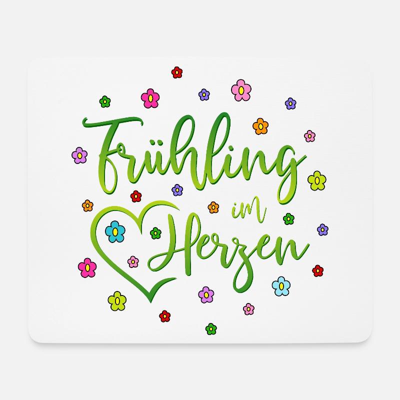 Frühling im Herzen - Mousepad (Querformat) - Weiß