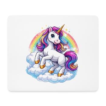 Rainbow Unicorn Over Clouds - Mouse Pad (horizontal) - white - Front