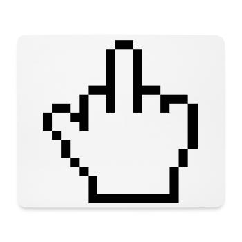 Maushand Mittelfinger Mauszeiger - Mousepad (Querformat) - Weiß - Vorne