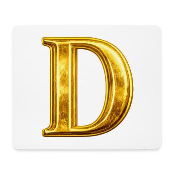 Goldenes D Monogramm - Mousepad (Querformat) - Weiß - Vorne