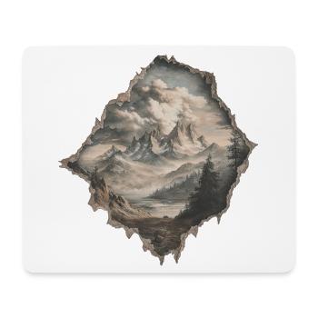 Berge Wandern - Mousepad (Querformat) - Weiß - Vorne