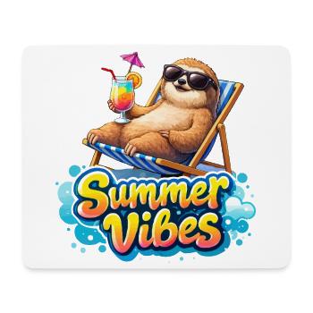 Sommer Vibes: Chilliges Faultier - Mousepad (Querformat) - Weiß - Vorne