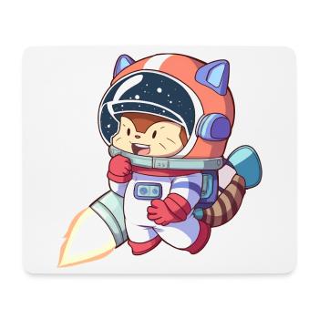 Katzenastronaut im Weltraumanzug - Mousepad (Querformat) - Weiß - Vorne
