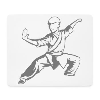 Kung Fu Kämpfer Kampfkunst Aktion Pose Angriff - Mousepad (Querformat) - Weiß - Vorne
