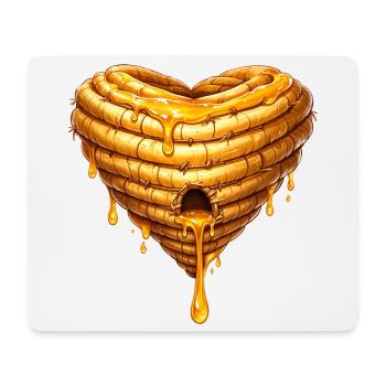 Herz Bienenkorb mit Honig Illustration  - Mousepad (Querformat) - Weiß - Vorne