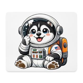 Cute Dog Husky Astronaut in Space Cartoon Ent - Mouse Pad (horizontal) - white - Front