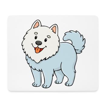 Fuzzy Dog (Blanc / comique) - Tapis de souris (format paysage) - blanc - Devant