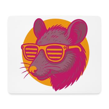 Rat with sunglasses - Mouse Pad (horizontal) - white - Front