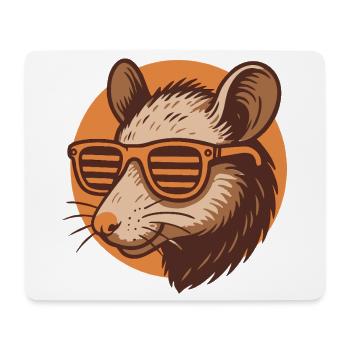 Rat with sunglasses - Mouse Pad (horizontal) - white - Front