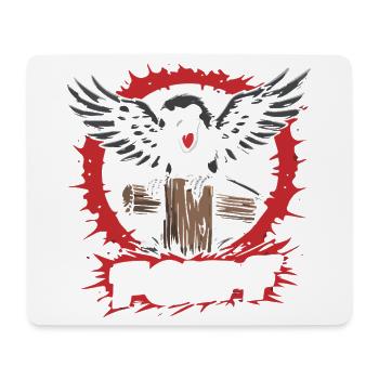 F-Caw-F Raven on Tree Trunk - Mouse Pad (horizontal) - white - Front
