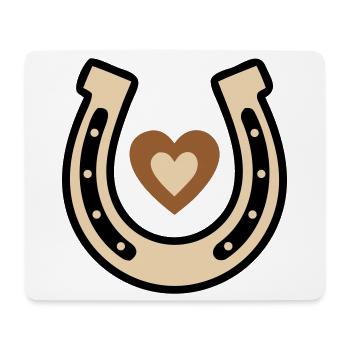 Horseshoe Heart Lucky Charm Riding - Mouse Pad (horizontal) - white - Front