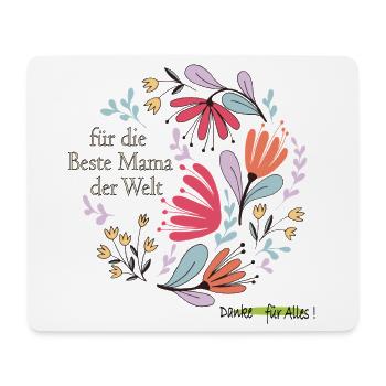 Blumen für die beste Mama - Mousepad (Querformat) - Weiß - Vorne