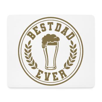Best Dad Ever Bier Emblem für Väter - Mousepad (Querformat) - Weiß - Vorne
