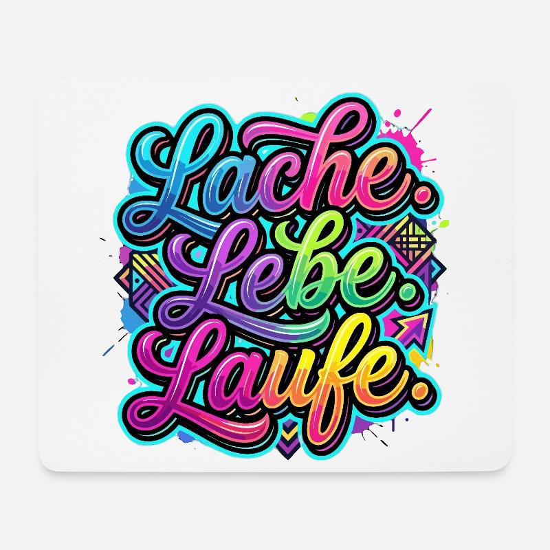 Laugh Live Run Graffiti - Mouse Pad (horizontal) - white