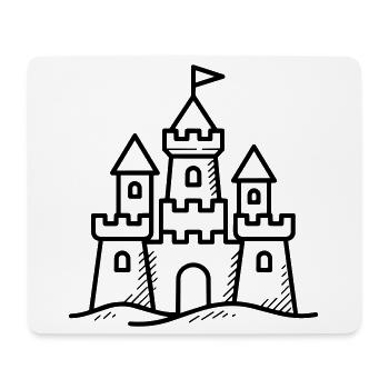 Château de sable - Tapis de souris (format paysage) - blanc - Devant