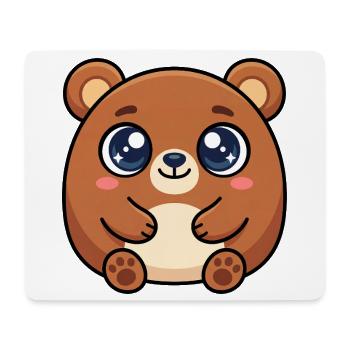 Kuschelbär mit großen funkelnden Augen - Mousepad (Querformat) - Weiß - Vorne