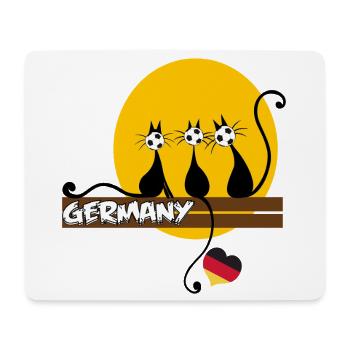 Katzen gucken  Fußball - Mousepad (Querformat) - Weiß - Vorne