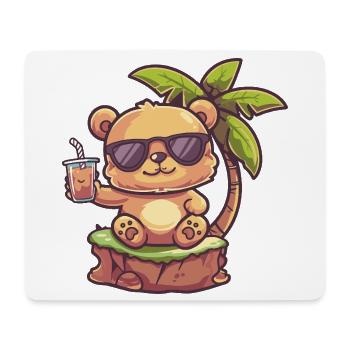 Bär Sommer Palme - Mousepad (Querformat) - Weiß - Vorne