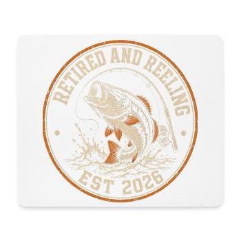 Motif de pêcheur retraité et en train de reprendre en 2026 - Tapis de souris (format paysage) - blanc - Devant
