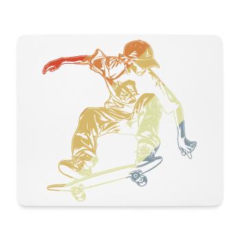 Skateboarder Junge Vintage Look - Mousepad (Querformat) - Weiß - Vorne