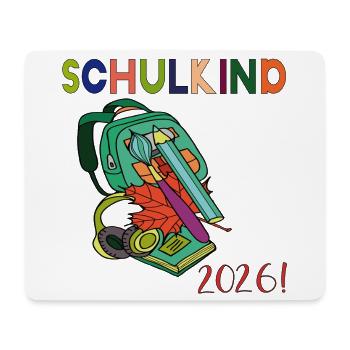 Schulkind 2026: - Mousepad (Querformat) - Weiß - Vorne