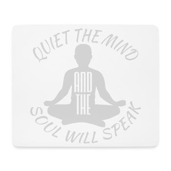 Silence L’esprit et l’âme parleront Ruhe Spruch - Tapis de souris (format paysage) - blanc - Devant