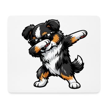 Dabbing Miniature American Shepherd - Mouse Pad (horizontal) - white - Front