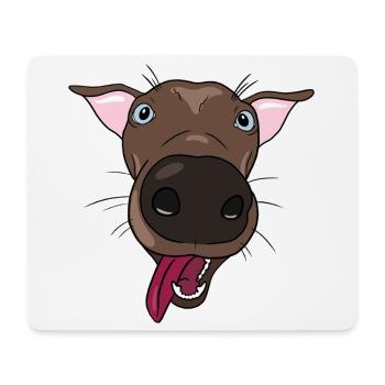Verspielter Hund - Mousepad (Querformat) - Weiß - Vorne