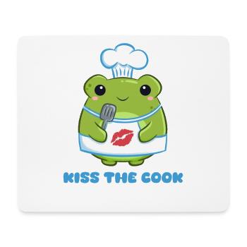Kochfrosch Küss den Koch - Mousepad (Querformat) - Weiß - Vorne