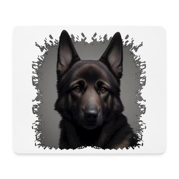 Dunkler Schäferhund  - Mousepad (Querformat) - Weiß - Vorne