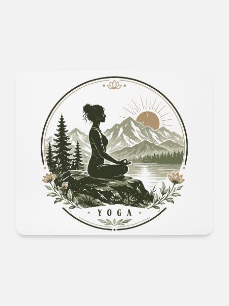 Meditation Yoga Relaxing Pilates Spiritual-Sport - Mousepad (Querformat) - Weiß
