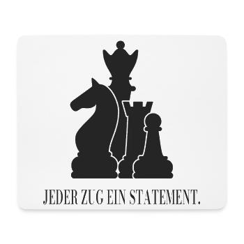 Jeder Zug ein Statement – Schach Design - Mousepad (Querformat) - Weiß - Vorne